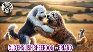 Old English Sheepdog vs Briard Battle of the Big Herding Dogs [upl. by Ainslee]