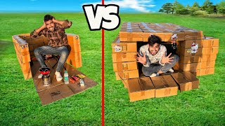 Low to High budget carboard box house challenge [upl. by Aicilehp74]