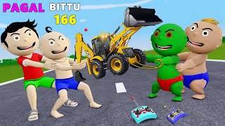 Pagal Bittu Sittu 166  Jcb Wala Cartoon  Jcb Tractor Cartoon  Gadi Wala Cartoon [upl. by Rehpretsirhc218]