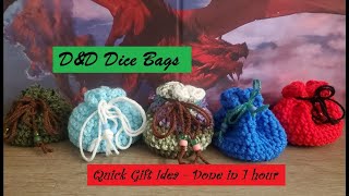 DampD Dice Bags  1 Hour Make  Crochet [upl. by Sellihca]