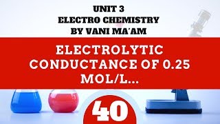 Electrolytic Conductance of 025 moll part 40 electro chemistry  CBSE  class 12 [upl. by Kono]