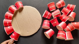 Unique Wall Hanging Craft Using Waste Paper Cups  Home Decoration Ideas [upl. by Elton]