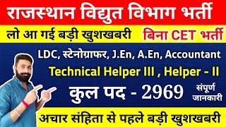 राजस्थान विद्युत विभाग भर्ती 2024  JVVNL Vacancy  LDC Junior Engineer Stenographer Helper [upl. by Samala]