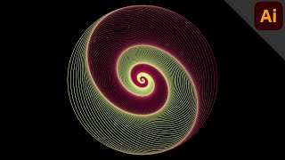 Spiral inside circle  Gradient swirl  ILLUSTRATOR TUTORIAL  ABSTRACT amp CREATIVE [upl. by Rachelle]