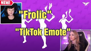 STREAMERS REACT TO NEW FROLIC TIKTOK DANCE EMOTE IN THE FORTNITE ITEM SHOP [upl. by Atnohs]