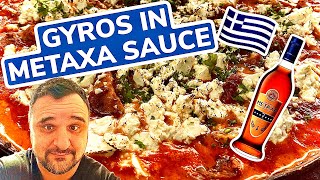 GRILL GYROS in METAXA SAUCE selber GRILLEN  Klaus grillt [upl. by Tallie]