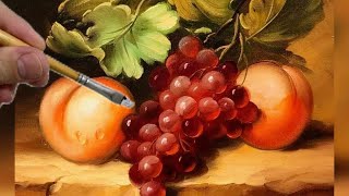 UVAS E PÊSSEGOS  PINTURA PASSO A PASSO  ALQUIMIA DAS CORES [upl. by Dud51]