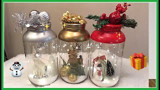 Ideas con botellas de vidrio decoradas para navidad manualidades fácil y rápido [upl. by Notniuqal]