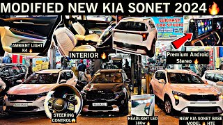 Kia Sonet HTE 2024 Modified 🔥 KIA SONET 2024 Accessories 😱 Modified Kia Sonet 2024🔥 [upl. by Chev]