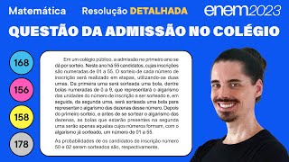 🔵 Questão da admissão no colégio ENEM 2023 Matemática Detalhada  Probabilidade [upl. by Epperson]