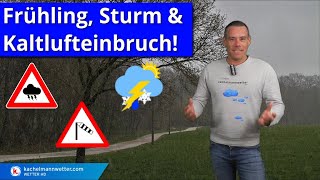 Markanter Kaltlufteinbruch folgt auf Frühlingsmilde Sturmlage und Wintergewitter [upl. by Kristel]