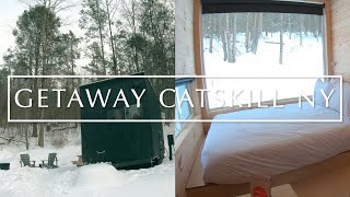 New York Drive 4K Winter Getaway House Catskill NY  Driving in Snow  뉴욕 겨울 여행  타이니 하우스  눈길 운전 [upl. by Serge32]