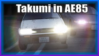 INITIAL D  Takumi Races in Itsukis AE85 HIGH QUALITY [upl. by Belvia767]