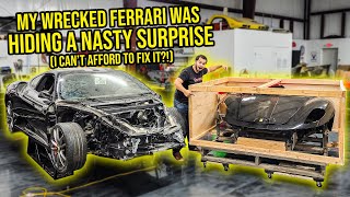 Rebuilding A Wrecked 300000 Ferrari 430 Scuderia  Part 1 [upl. by Halsey]