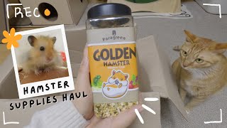 HAMSTER SUPPLIES HAUL 🐹 feat MY CATS quothelpingquot😊 [upl. by Keemahs390]