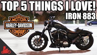 5 Things I LOVE about the Harley Iron 883 Sportster [upl. by Sauder707]