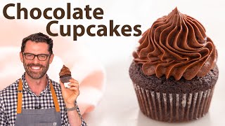 Easy Chocolate Cupcakes Recipe [upl. by Elleinnod]