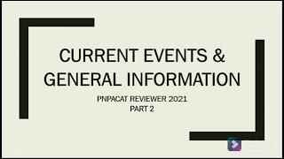 CURRENT EVENTSGENERAL INFORMATION  PNPA ENTRANCE EXAM REVIEWER 2021  Target Ph [upl. by Nnylsoj]