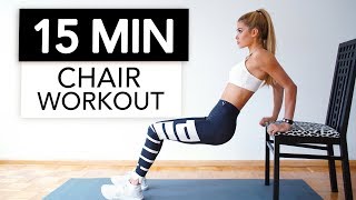 15 MIN CHAIR WORKOUT  Extreme Full Body Training  Nothing for Beginners  Pamela Reif [upl. by Lahcar490]