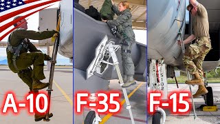 Amazing Retractable Ladder Mechanisms Boarding US Fighters amp Attack Aircraft [upl. by Stephani131]