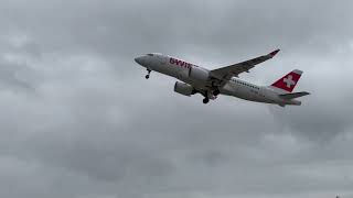 SWISS Airbus A220 HBJBA TAKEOFF [upl. by Muscolo]