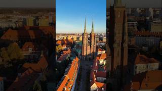 Ostrów Tumski we Wrocławiu drone travel dji polska wroclaw wrocław wroclove polandtourism [upl. by Ayrotal]