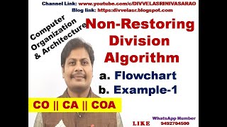 Division Algorithm  NonRestoring Division Algorithm  Flowchart  Example  CO  CA  COA [upl. by Nahgem987]