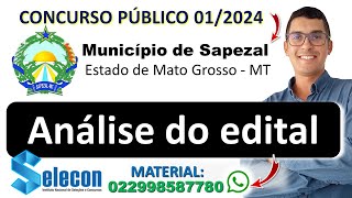 CONCURSO PÚBLICO PREFEITURA MUNICIPAL DE SAPEZAL  MT 2024  Banca SELECON  Edital  Informática [upl. by Shannan666]