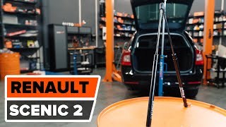 Hoe de RENAULT SCENIC 2 gasveer achterklep vervangen Handleiding  Autodoc [upl. by Ellivro]