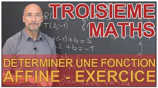 Déterminer une fonction affine  Exemple  Maths 3e  Les Bons Profs [upl. by Northington956]