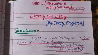 Literary and History  Terry Eagleton  Approaches to Literary Criticism 2  MA English Sem 2 [upl. by Edobalo764]