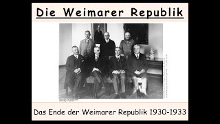 Weimarer Republik Zusammenfassung  Präsidialkabinette Brüning  Papen  Schleicher 22 [upl. by Karlyn622]