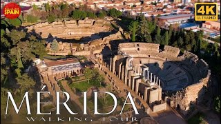 🇪🇸4K MÉRIDA Walking Tour UNESCO World Heritage City  A trip to Roman Empire  Extremadura spain [upl. by Shalna77]