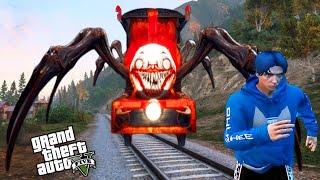 ချူချူချား ပင့်ကူရထားကြီးလိုက်လာပီ😱😱😱 Choo Choo Charles in GTA V GTA 5 Myanmar [upl. by Hertzfeld499]