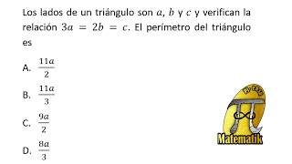 Perímetro de un triángulo con expresiones algebraicas  Examen de admisión Universidad Nacional [upl. by Elehcar20]