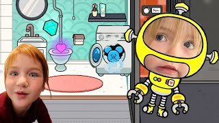 ROBOT NiKO Flushes my Diamond  Adley App Reviews  Toca Life World play town amp neighborhood 💎 [upl. by Asserrac405]