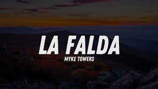 Myke Towers  LA FALDA Lyric Video [upl. by Acisey]