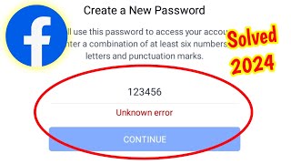 facebook unknown error problem  facebook password error problem [upl. by Docia387]