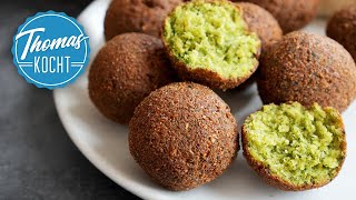 Falafel selber machen  frittiert gebraten oder im Backofen [upl. by Fortunia]