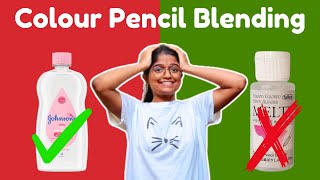 How to Blend Colored Pencils with Baby Oil Full Telugu Tutorial  Colored Pencils Using Baby Oil [upl. by Reniar258]