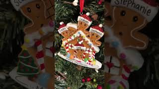 Personalized Gingerbread Family with House  4 Christmas Ornament [upl. by Emia]