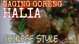 HOW TO MAKE STIR FRY BEEF WITH GINGER amp SCALLION  DAGING GORENG HALIA CHINESE STYLE [upl. by Illa]