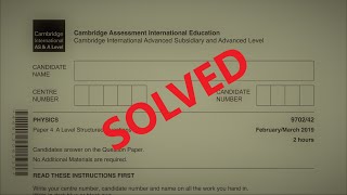 A level Physics 9702 FebMarch 2019 Paper 42 Past Paper Solution [upl. by Shaffer]
