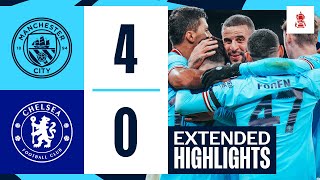 EXTENDED HIGHLIGHTS  Man City 40 Chelsea  Mahrez Alvarez amp Foden goals seal FA Cup progress [upl. by Aelram750]