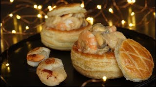 Seafood Bouchées à La Reine  Vol Au Vent  Bechamel Sauce  French Starter Recipe [upl. by Aihtnys]