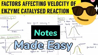 Factors affecting Enzyme Activity Temperature ph substrate concentration inhibitors etc 😎😎 [upl. by Ytirahc]