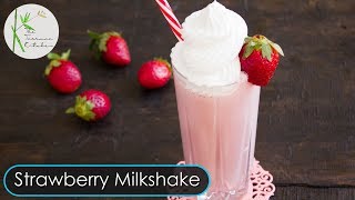 Strawberry Milkshake  Strawberry Ice Cream Milkshake  Milkshake Recipe  The Terrace Kitchen [upl. by Erika]