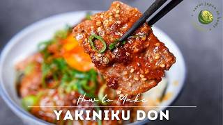 10 Minute Yakiniku Don 20 BBQ Style Beef Rice Bowl Recipe [upl. by Nakashima778]