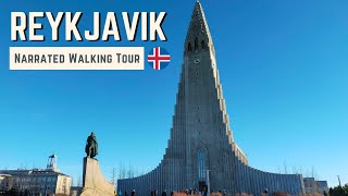 REYKJAVIK Iceland  4K Narrated Walking Tour  Lets Walk 2023 [upl. by Zebulon]