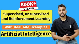 Supervised Unsupervised and Reinforcement Learning in Artificial Intelligence in Hindi [upl. by Odlo]